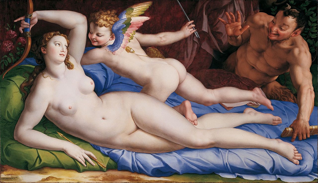 Bronzino, Vénus, Cupidon et Satyre, 1553-1555.